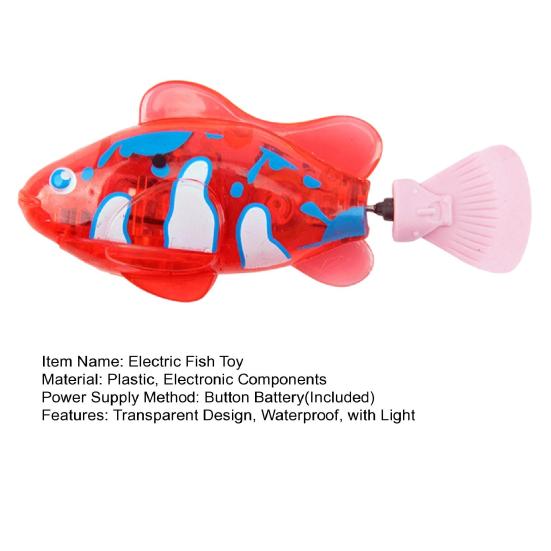 Игрушка Рыбка для Плавания со Светодиодной Подсветкой Водонепроницаемая Работающая от Батареек Симуляция