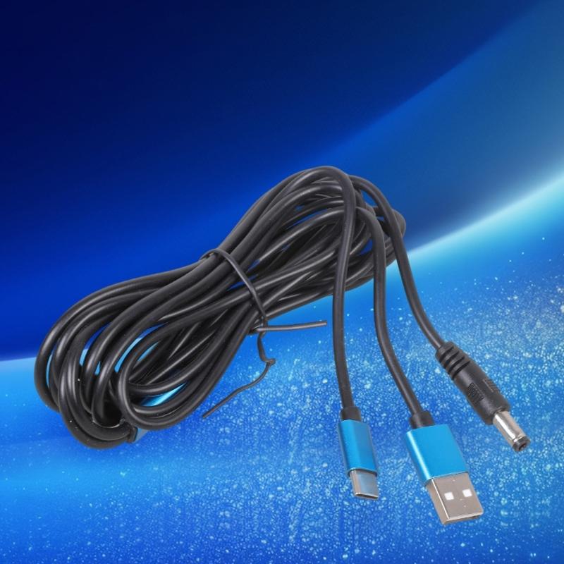 Зарядный кабель USB на Type C и 5.5x2.5 мм с 3 адаптерами для устройств 5 В. Варианты длины 100 см / 200 см / 300 см