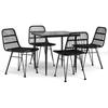 VidaXL 5-piece Garden Dining Set Black Wicker, Patio Set, Garden Bistro Set, Set of 3157881