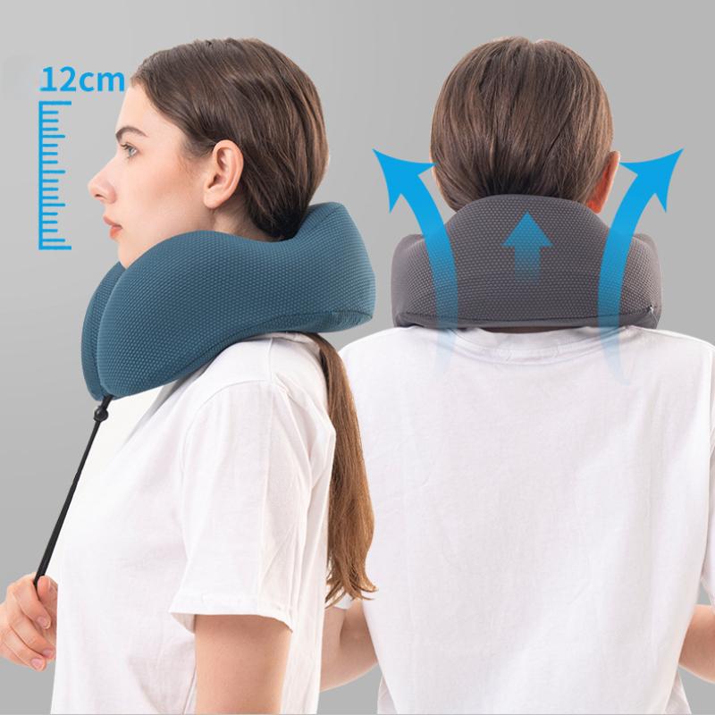 Подушка для шеи для путешествий, подушка для шеи в самолете, пена с эффектом памяти, эргономичная подушка для шеи, идеально подходит для самолета, автомобиля, офиса