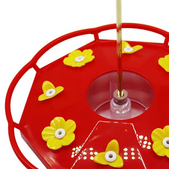 Кормушка для колибри 600 мл, подвесная кормушка для диких птиц с 8 отверстиями для кормления цветов и насестом для декора сада, патио, заднего двора