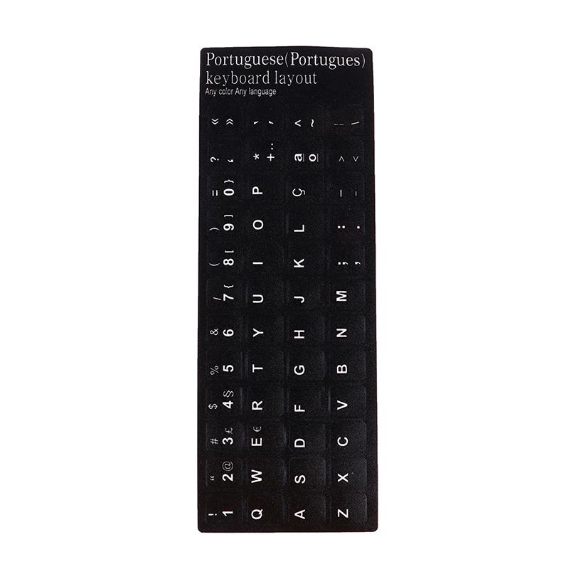 18X6.5 см наклейки на клавиатуру с раскладкой на иврите, португальском, испанском, шведском языках