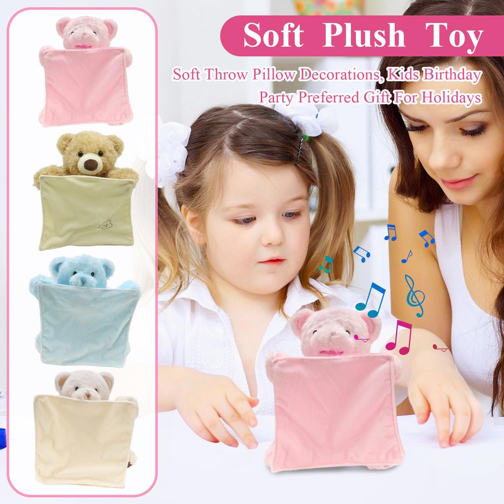 Bear Plush Interactive Soft Toy Hide And Seek Talking Electric Handkerchief  Bear Doll Kids For Gift