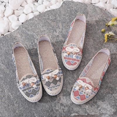 Женские дышащие туфли из сетчатой ткани – Мягкая подошва, Низкий вырез, Плоская подошва, Модные для всех возрастов
