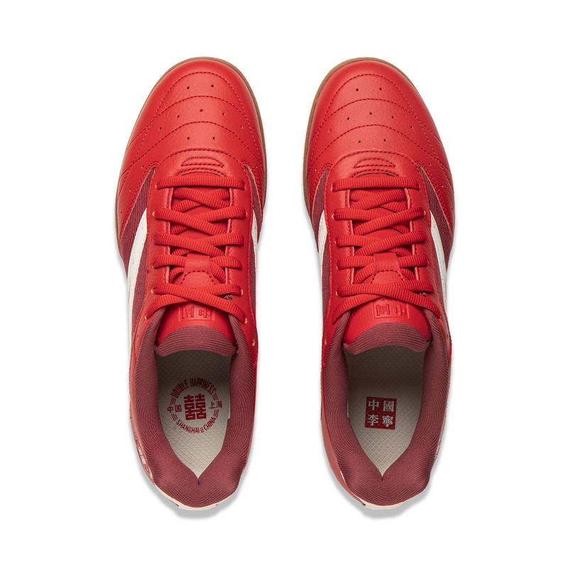 Li Ning Ping Pong Series Легкая, высокопрочная, модная, спортивная, повседневная обувь, унисекс, повседневная обувь, белый, красный, AZGU151-1