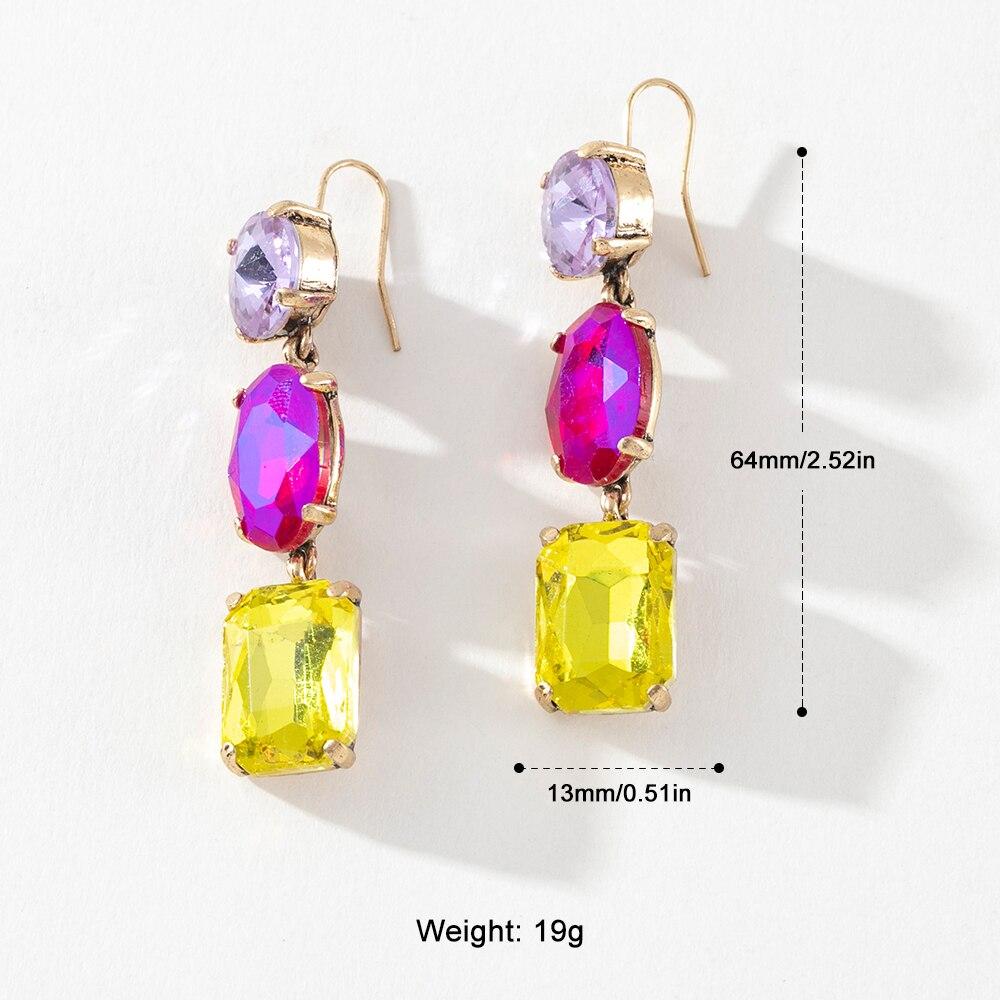Pinkdudu Fashion Flash Colorful Acrylic Dangle Earrings Simple Office Lady Three Colors Earring for Women Jewelry Gifts PD711