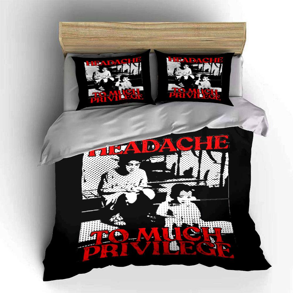 Headache Too Much Privilege Bedding Duvet Cover Set Duvet Cover Pillowcases (1*Duvet Cover 2*Pillowcases, without duvet insert)