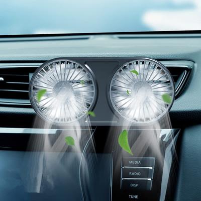 Автомобильный вентилятор Raksonic, Двухголовый автомобильный вентилятор, USB-вентилятор, Сильный поток воздуха