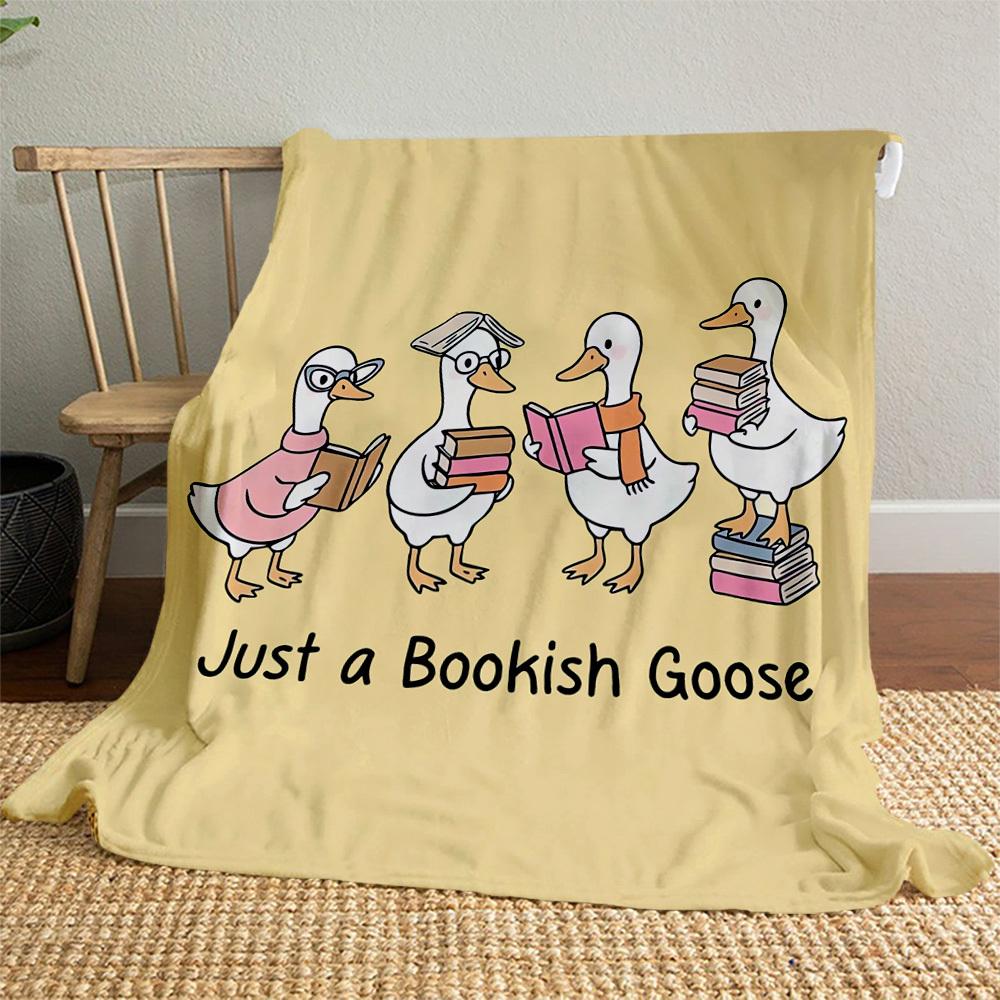 Bookish Goose Outdoor Flannel Blankets, Outdoor travel, Home Blankets, Fan Gifts,Suitable for All Seasons, Christmas Gifts. R1127035
