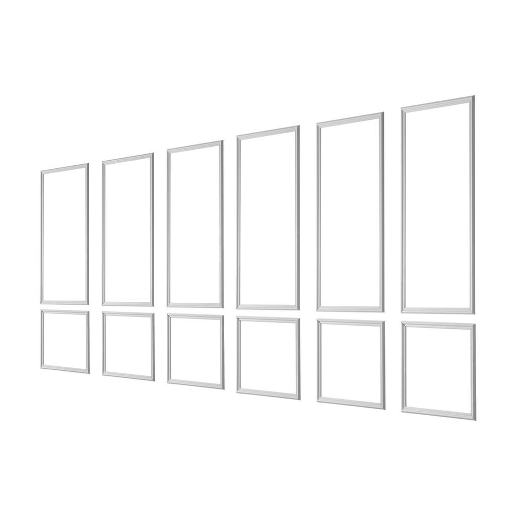 Wall Molding 6 Pack, Wainscoting Panels Kit, Lightweight Paintable Polystyrene, Easy to Install, Waterproof Accent Wall Trim for Interior Décor Living