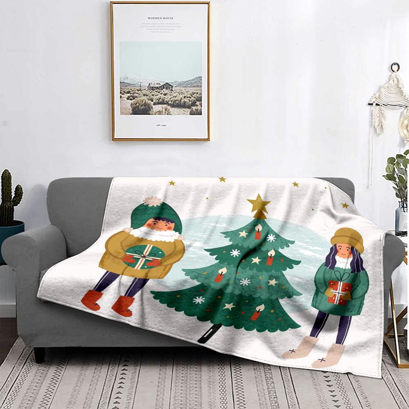Home Decoration Plush Throw Sofa Blanket Bedspread Bed Fluffy Soft Blankets Decor Plaid Modern Halloween Merry Christmas Winter