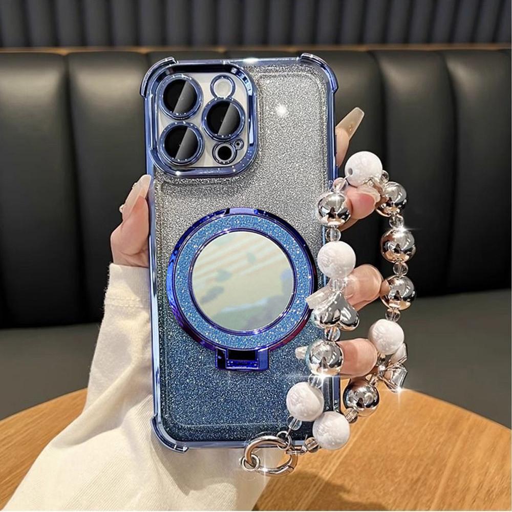 Роскошный браслет, блестящий противоударный чехол для телефона для Xiaomi POCO X7 14T Pro Redmi Note 14 Pro Plus 14C 4G 5G, зеркальная подставка, мягкий чехол