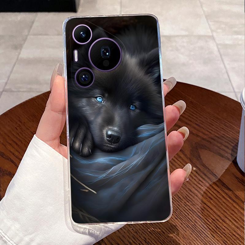Задняя крышка для Huawei Pura70 Pura 70 Pro Plus Чехол Роскошный Милый Любовь Кролик Забавный Рисунок Прозрачный Мягкий Тонкий ТПУ Силиконовый Чехол для Телефона