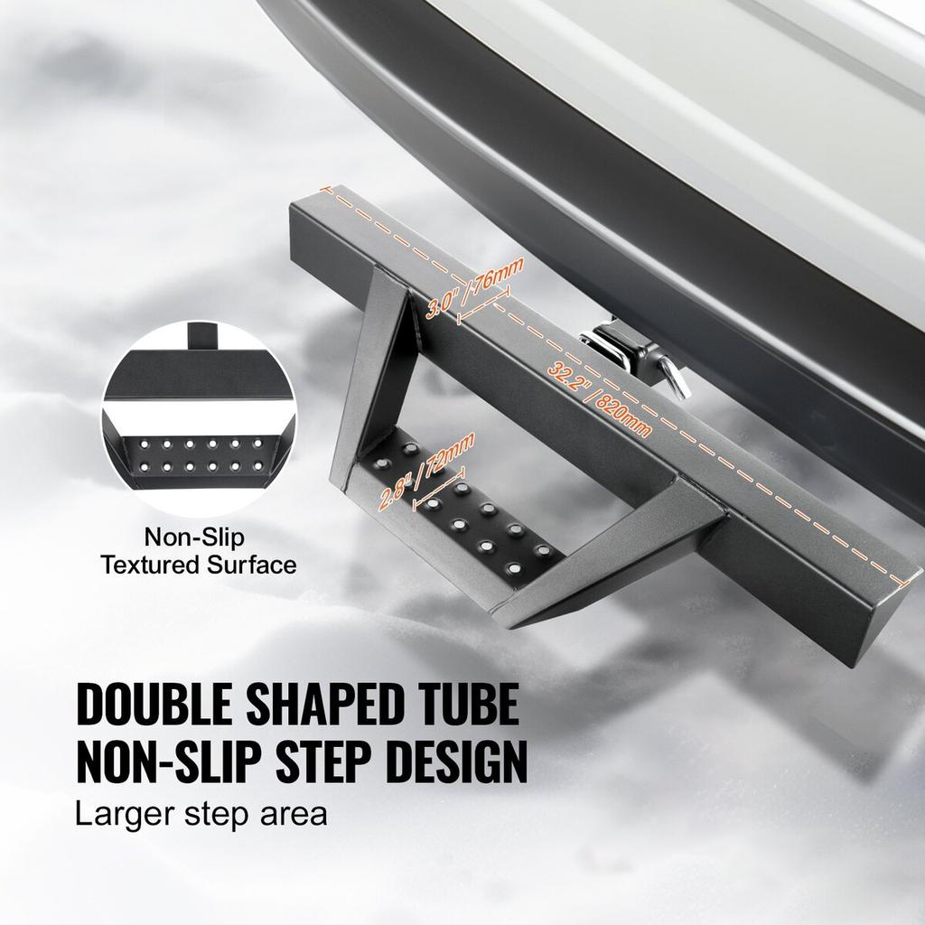Hitch Step for 2" Receiver Universal Trailer Tow Rear Bumper Guard Steel