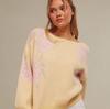 2025 Floral Jacquard Ribbed Cuff Women's Knitwear – Casual Long-Sleeved Sweater