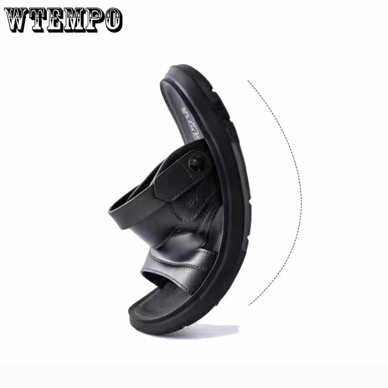 WTEMPO Мужские летние сандалии с толстой подошвой и мягкой подошвой, повседневные шлепанцы, нескользящие домашние тапочки, модная походная обувь, приморская уличная пляжная обувь