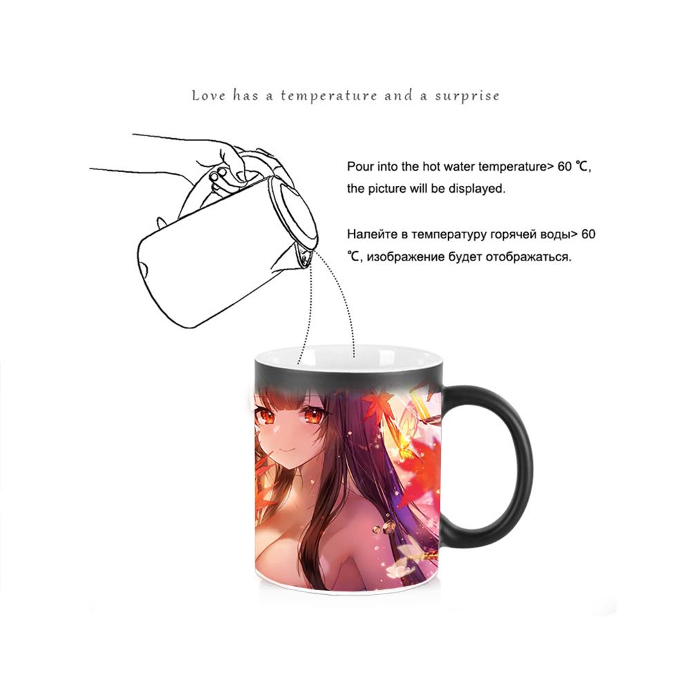 Creative 2 Lovely Girls Magic Mug BSKT-128 Ceramic Mugs Coffee Cups Custom Cup Color Change Mug Anime Sublimation Tumblers Funny