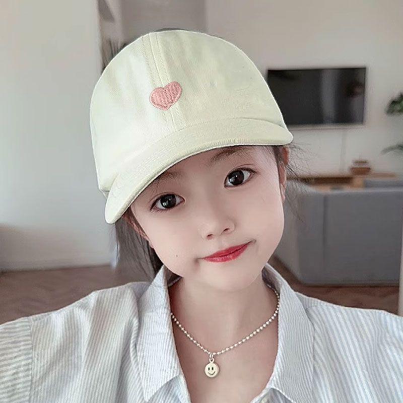 Girls Can Tie A Ponytail Hat Spring and Autumn Baseball Cap Children's Embroidered Fashionable Baseball Cap Girls Simple and Versatile Sun Protection