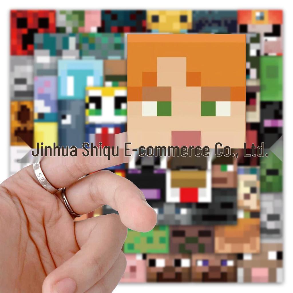 62 наклейки Minecraft для бутылок с водой, телефонов, ноутбуков и настольных компьютеров
