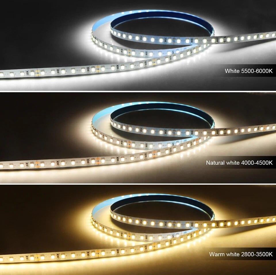 DC 24V 12V LED Strip Light SMD 2835 120LEDS/M Flexible Ribbon For Curving Around Bends Diode Tape Double Layer Copper FPCB Lamp
