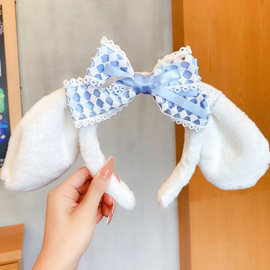 Милая повязка на голову с бантом и пушистыми ушками, мягкая эластичная повязка на голову для косплея на Хэллоуин, для детей, взрослых и девочек