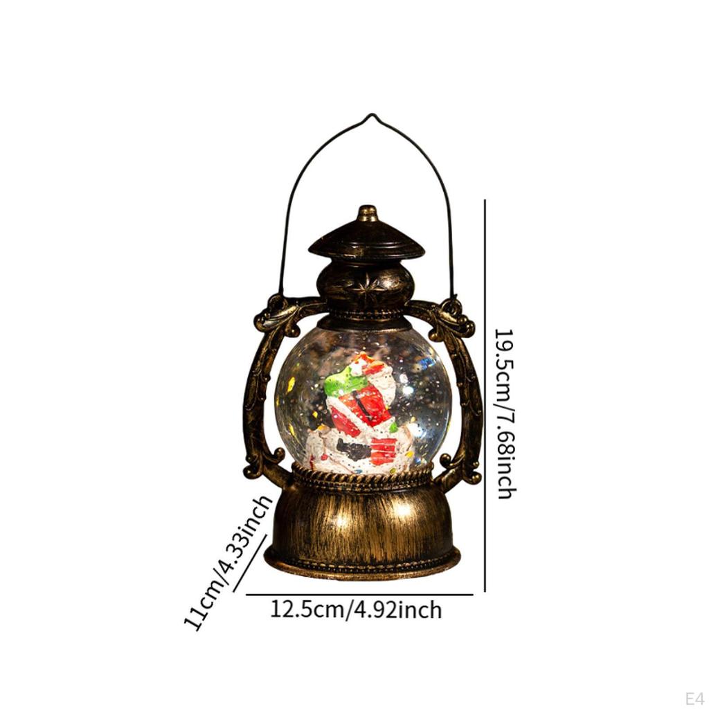 Christmas Music Box Figurine Ornament Crafts Lighted Globe Lantern Hanging Wind