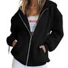 Women's Hoodie Fall Jacket Sweatshirt Casual Drawstring Zipper