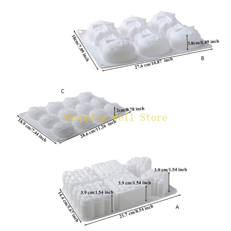 KX4B Silicone Cake Molds Traditional Chinese Fu Pattern Baking Accessories for Holiday Baking and Unique Dessert Creation