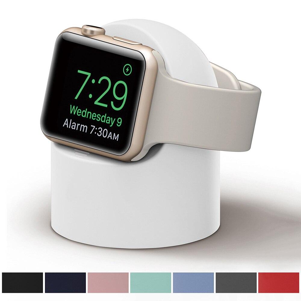 Силиконовая подставка для зарядного устройства для Apple Watch 7 6 SE 5 4 3 2, противоскользящий держатель док-станции для зарядки, зарядная база 44 мм, 40 мм, 45 мм, 41 мм, 42 мм, 38 мм для аксессуаров iWatch