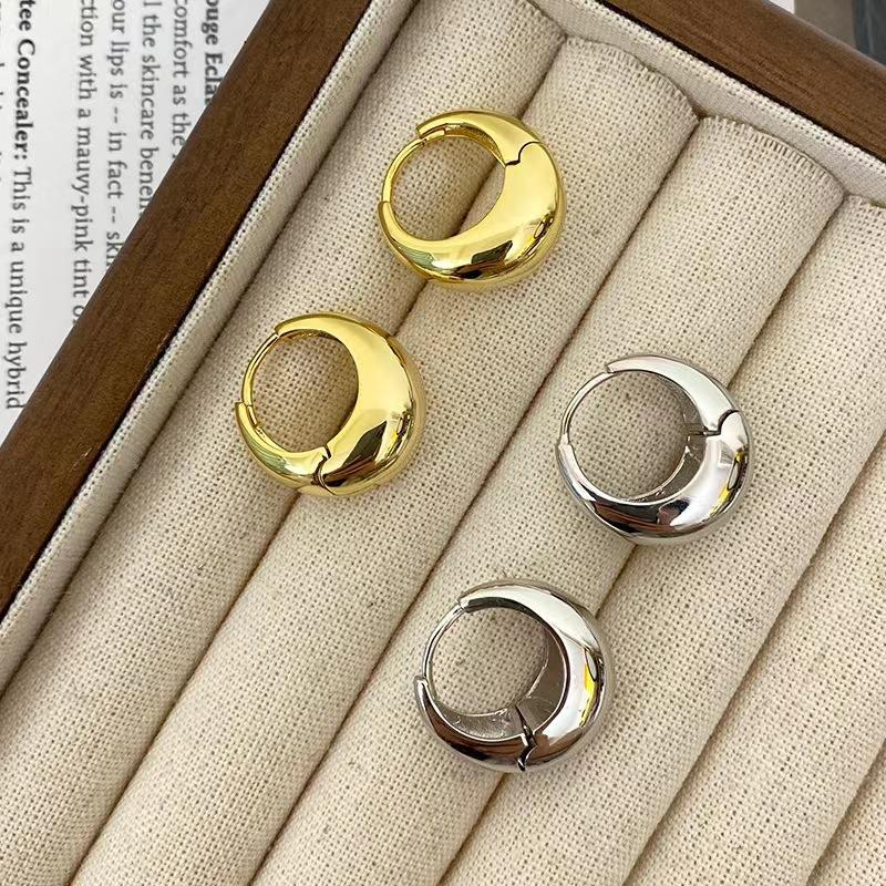 Серьги-кольца из серебра 925 пробы, винтажные, золотистые, для женщин, модные круглые украшения, предотвращают аллергию, подарки для вечеринок