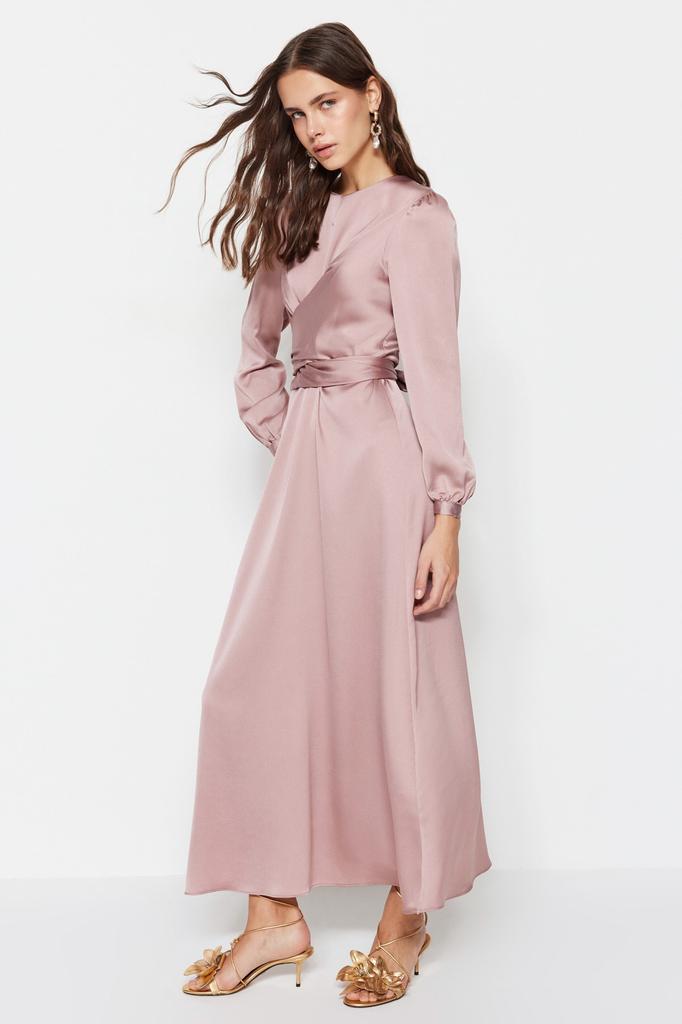 Женская мода новое вечернее платье в стиле хиджаб цвета экрю двубортное детальное свадебное длинное вечернее платье для особого дня