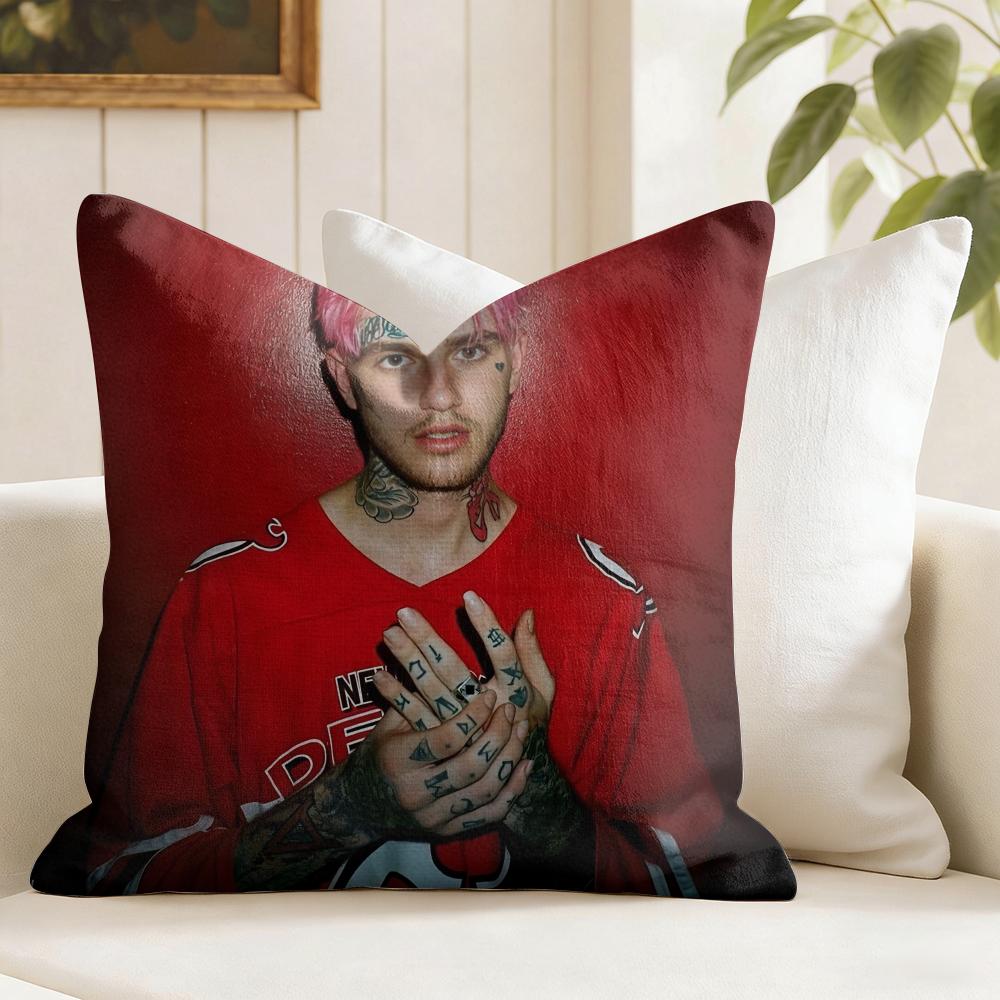 Чехол на подушку с принтом рэпера Lil Peep, натуральный лен, двусторонний, декоративная подушка для дивана, домашний декор