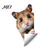 Static Cling Glass Stickers Cute Pet Sticker, 3D Peeking Animal Decal, Waterproof Reusable Theme Decorations PVC Removable Cling, for Home Balcony And