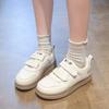 Платформенные белые женские туфли новая весенняя обувь с увеличением высоты универсальные кроссовки на липучках спортивная и повседневная обувь