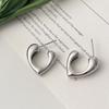 ANENJERY Серьги-гвоздики в форме полого сердца для женщин и девочек, простые и нежные корейские ювелирные изделия, подарки оптом