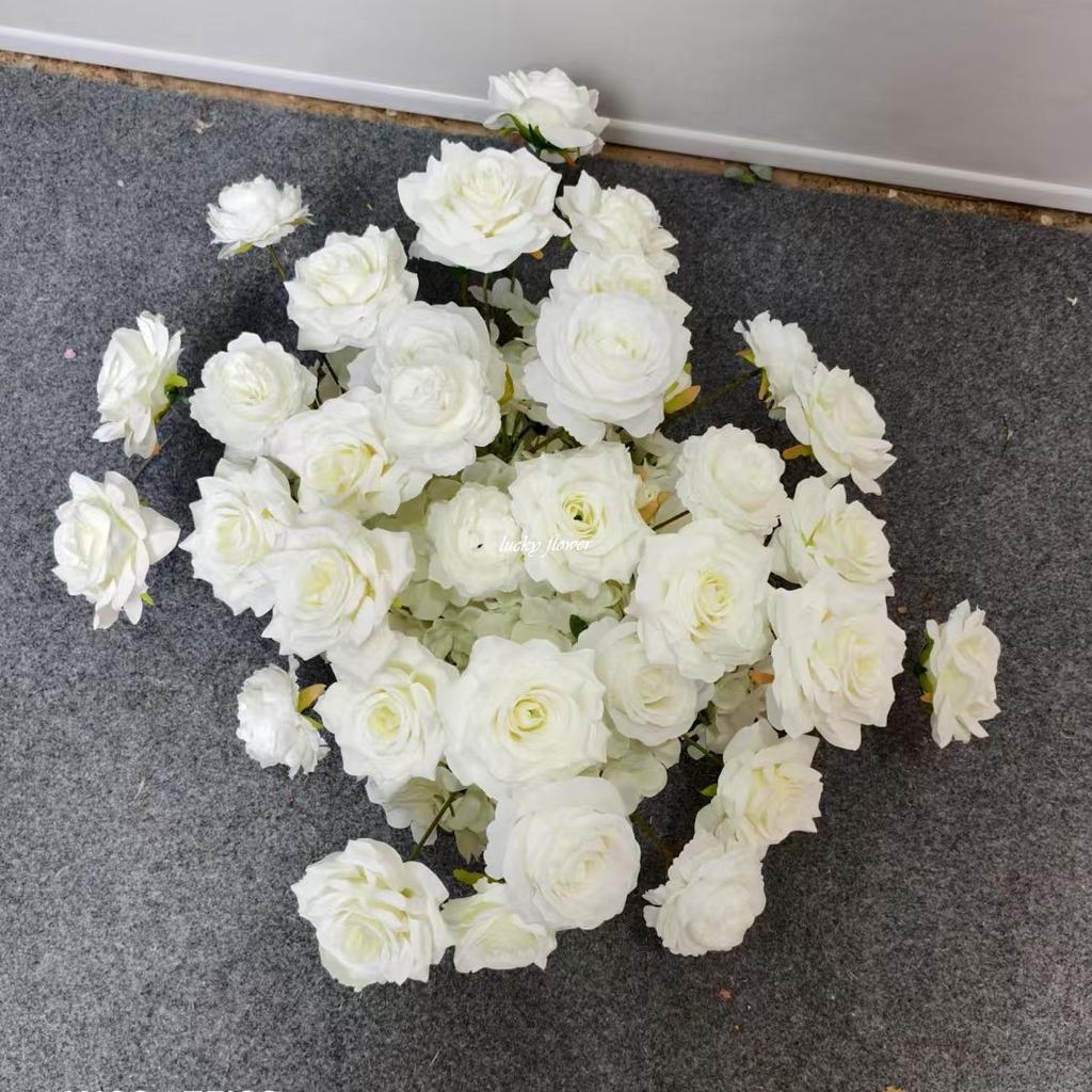 Customized Artificial Rose Flower Wedding Decoration Hang Flower Row Backdrop Decor Road Lead Flower Ball Party Stage Props