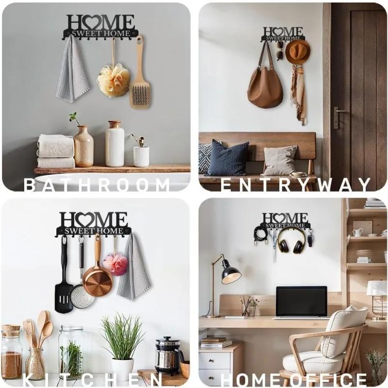 1шт настенный держатель для ключей Sweet Home, настенный крючок для ключей, креативный держатель для ключей для входной двери