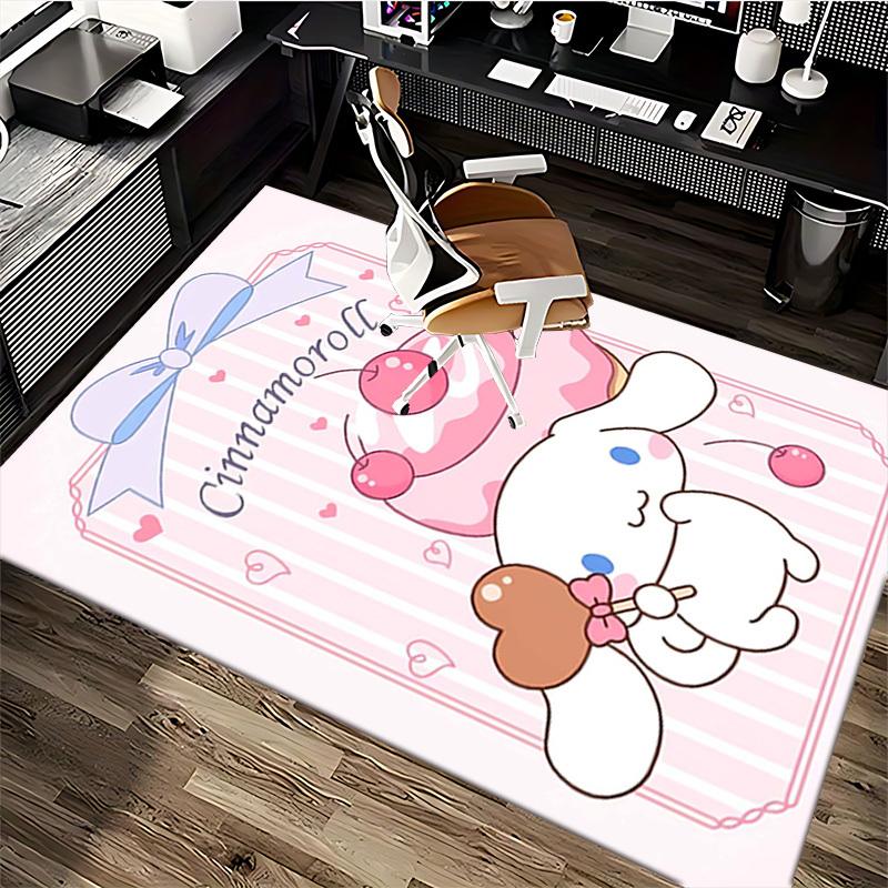 Cinnamoroll Anime Cartoon Design Chair Mat Non-Slip Carpet for Office, Home Decor, Living Room, Bedroom, Game Room, Dormitory Gift Seasonal Universal.