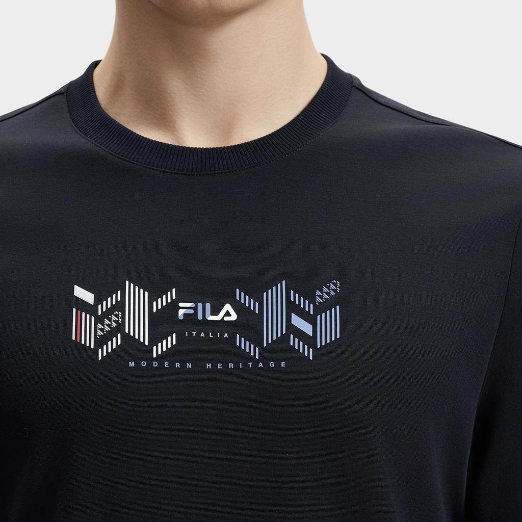 Men's FILA Sweatshirts Men's Legend Blue Crew Neck Moderate Regular