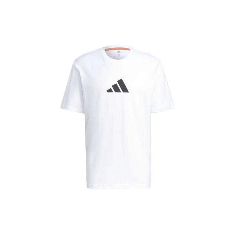 adidas Футболки Мужские Белые С Круглым Вырезом Умеренный Прямой Крой GQ8305