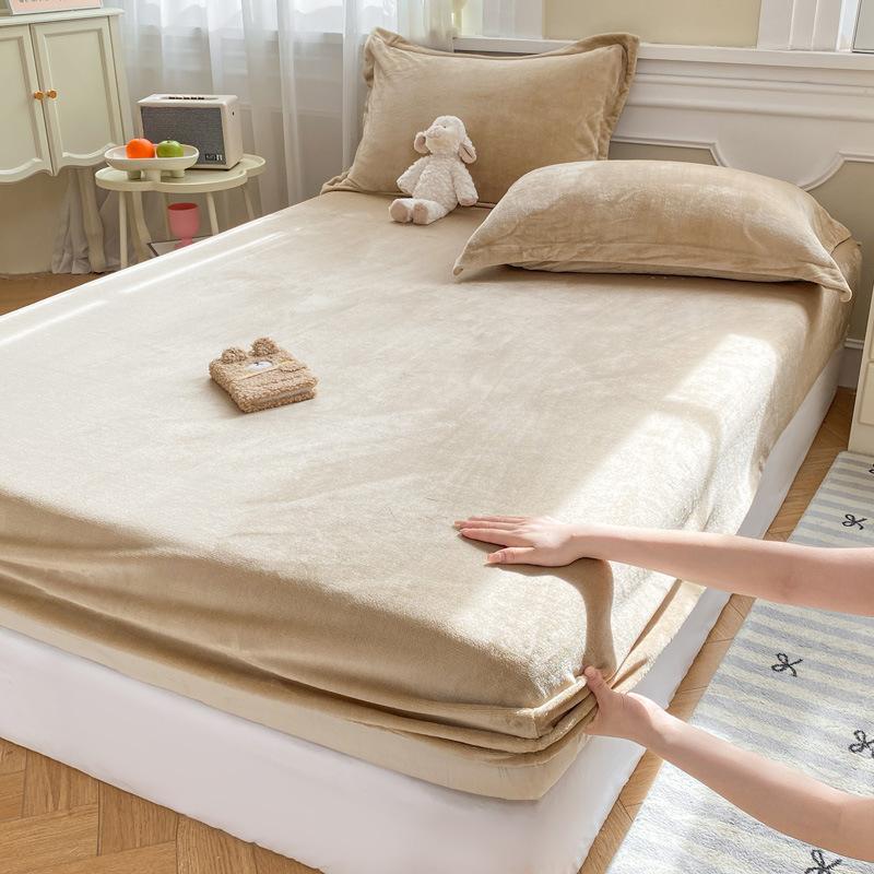 1 шт. Уютная простыня на резинке, наматрасник, мягкая, теплая и дышащая, несколько цветов, зеленый, фиолетовый, серый, плотно прилегает, для всех сезонов, идеально подходит для спален