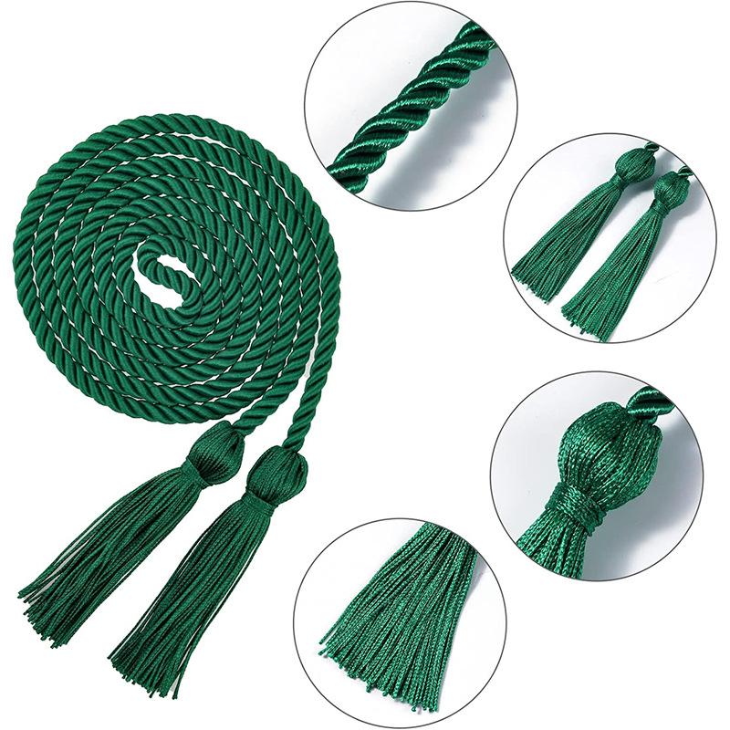 170CM Graduation Honor Cord Double Fringe Tassels Long Rope for Academic Ceremony Student Outfit Party Accessory