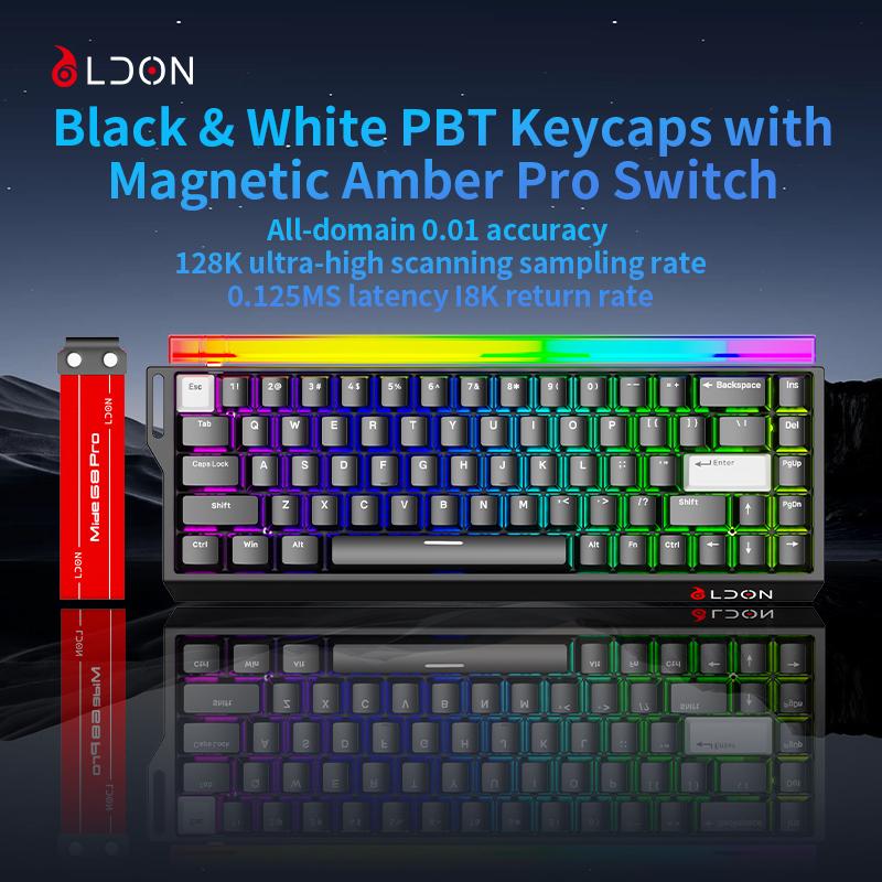 LDON 68pro New Model 8000Hz Magnetic Switch Keyboard 68 RGB Wired Gaming Laser Keyboard Mechanical Operation for PC Desktop