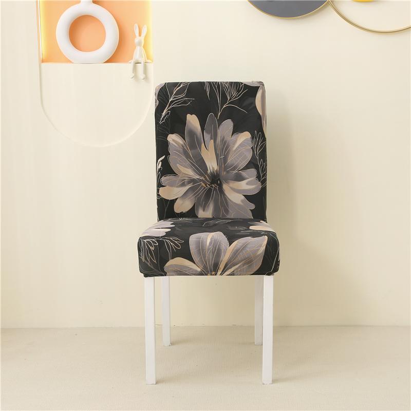 1-6Pcs Printed Elastic Dining Chair Covers Stretch Slipcovers For Wedding Hotel Banquet Home Decor Universal Fit