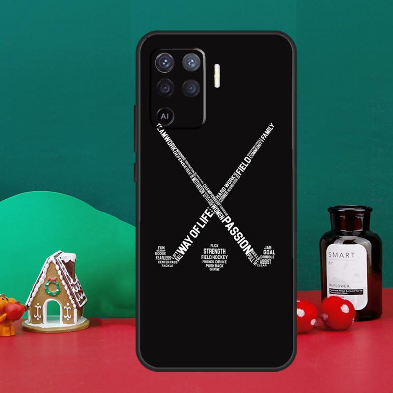 Кейс для игры в хоккей на траве для Oppo A40 A60 A80 A6 A5 Pro A15 A16 A17 A57 A94 A74 A54 A76 A96 A18 A38 A58 A78 A98