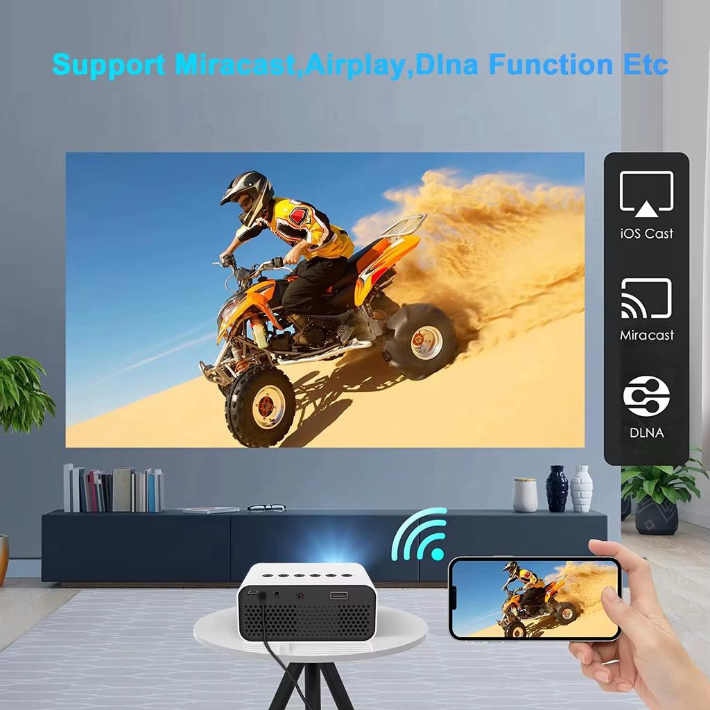 Newest YT500 Mini LCD Video Projector, LED HD 1080P Max Smart Video Proyector with Wireless Connection Speaker Projector
