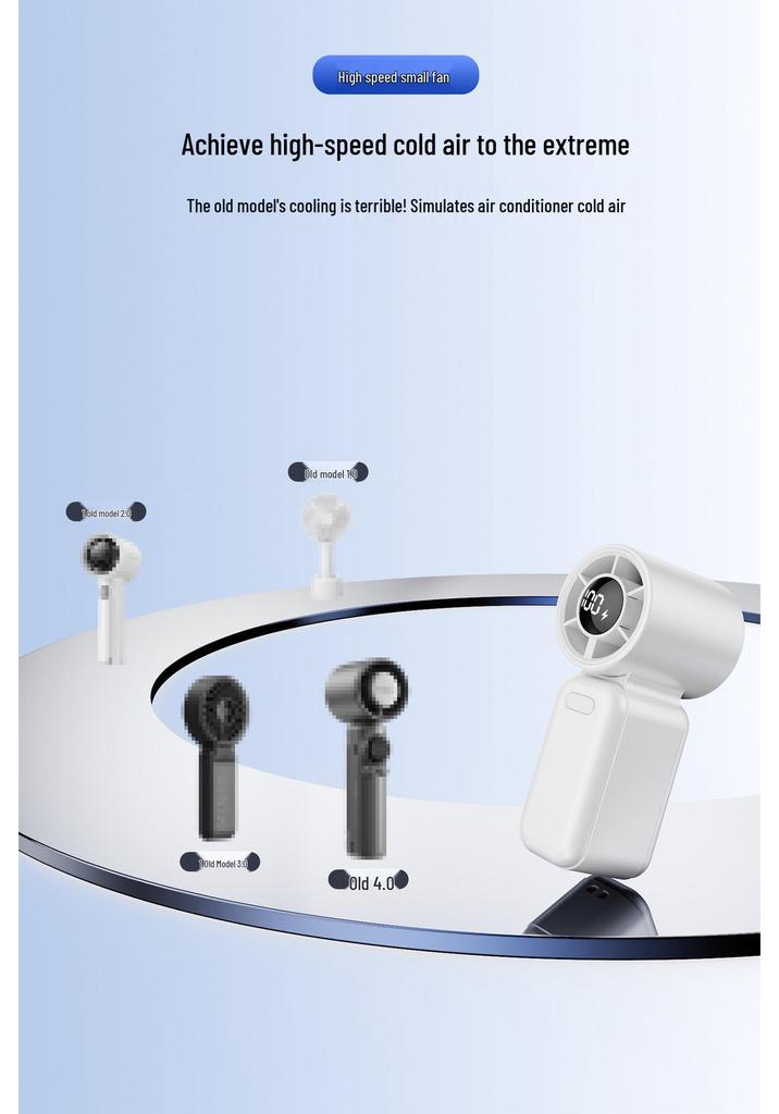 Portable USB High-Speed Turbine Fan - Compact Handheld Semiconductor Cooling Fan for Home Use