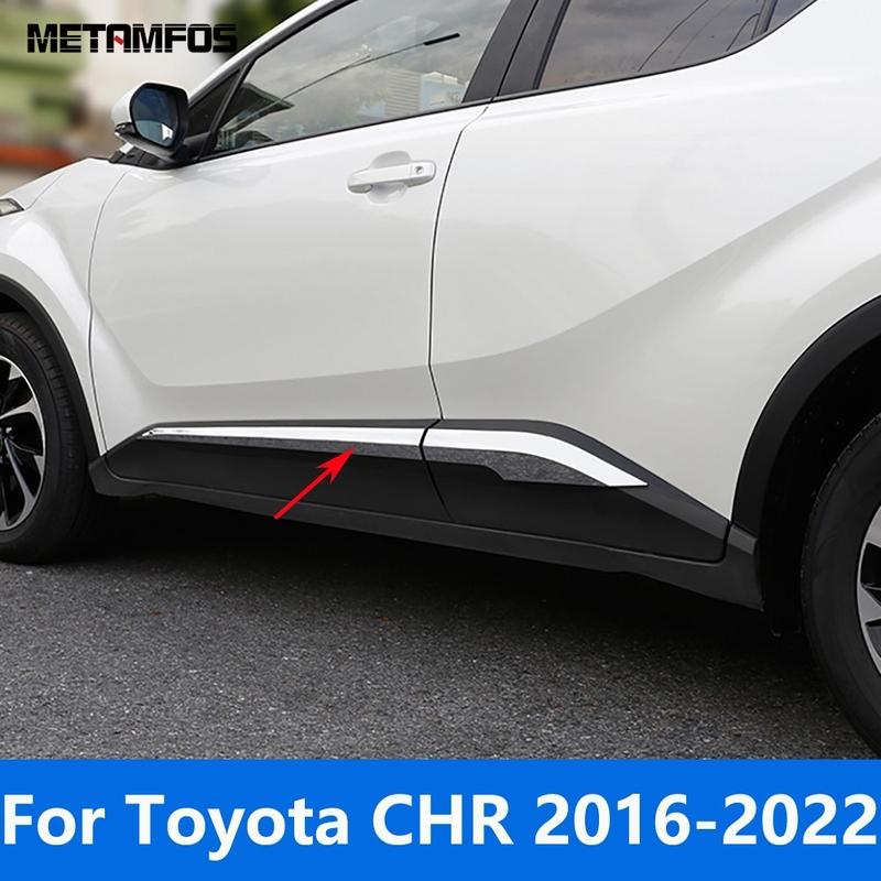 Для Toyota CHR C-HR 2016- Наклейки-полоски на боковую линию двери из углеродного волокна, накладки на пороги, аксессуары для стайлинга автомобиля
