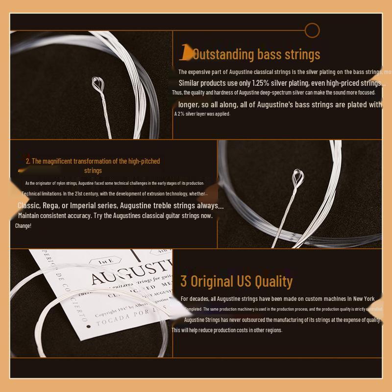 AUGUSTINE Augustine Классический красный набор нейлоновых гитарных струн - Струны для высоких и низких нот