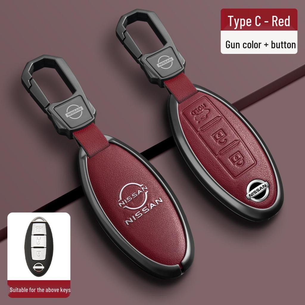 Чехол для ключей Nissan - Подходит для X-Trail, Qashqai, Teana, Sylphy, Murano, Kicks, Tiida, Cima